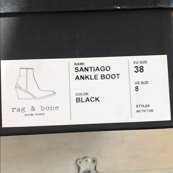 NIB Rag & Bone black Santiago ankle boot size 38/8 - Picture 12 of 12